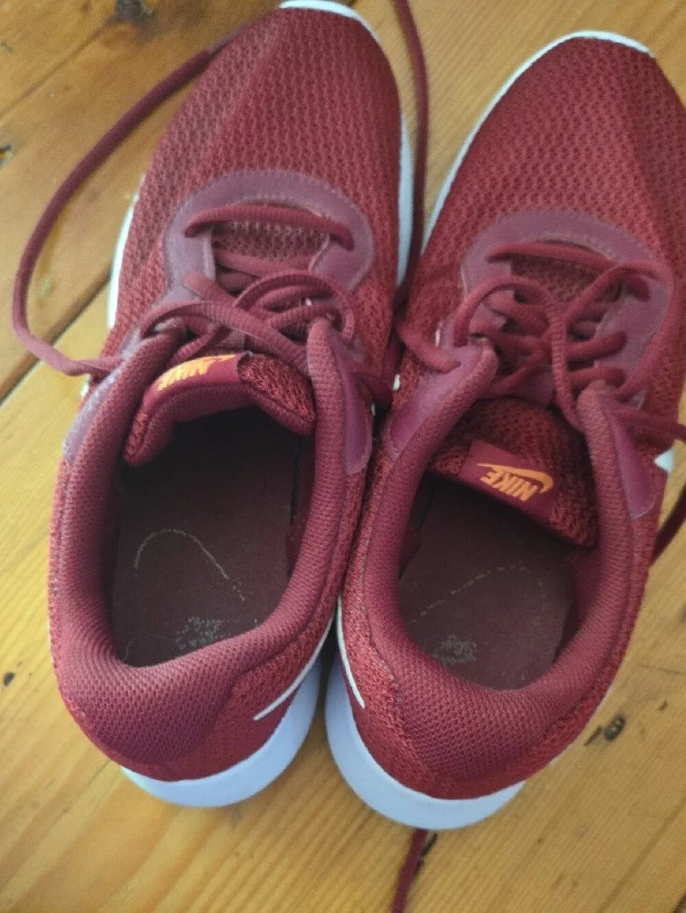 Nike Maroon Mesh Sneakers with White Swoosh Sz 8.5
